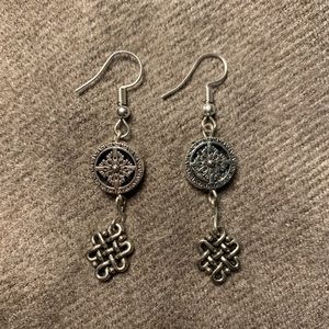 Mongolian Silver Handmade Earrings (Large)